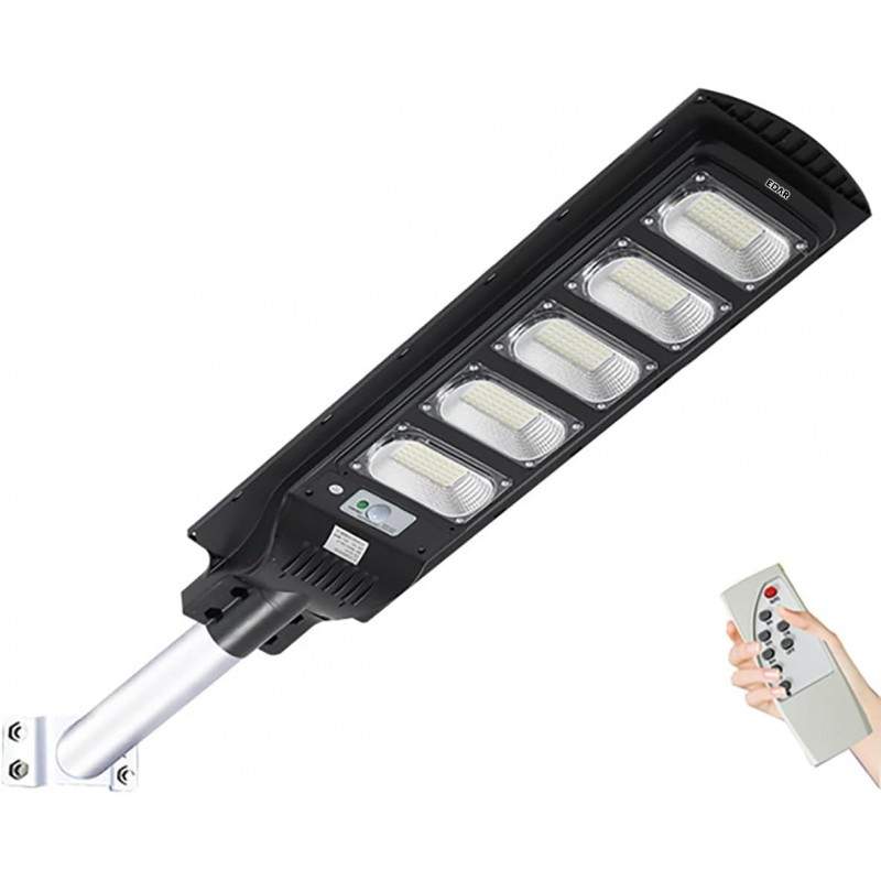 Lampa Solara Stradala 200W EDAR, 240 LED SMD, Felinar Exterior Negru cu Panou Solar, Control Telecomanda, Senzori Amurg si Mi...