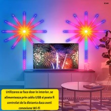 Banda LED Decorativa Smart EDAR, Efect Artificii RGB, Control Wi-Fi si Telecomanda, Sincronizare Muzica si Control Vocal, Ina... Banda LED Decorativa Smart EDAR, Efect Artificii RGB, Control Wi-Fi si Telecomanda, Sincronizare Muzica si Control Vocal, Ina...