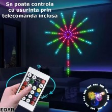 Banda Led Artificii Smart EDAR, Pentru Interior, Bluetooth/USB, Control Prin Telecomanda/Telefon, RGB, Inaltime 50 Cm Banda Led Artificii Smart EDAR, Pentru Interior, Bluetooth/USB, Control Prin Telecomanda/Telefon, RGB, Inaltime 50 Cm