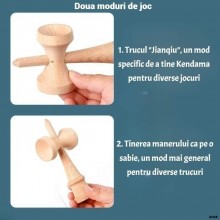 Kendama Profesionala EDAR Din lemn, Model X, Cu Bila Cauciucata Si Aderenta Rubber Grip, 18 cm, Joc de Indemanare si Coordona... Kendama Profesionala EDAR Din lemn, Model X, Cu Bila Cauciucata Si Aderenta Rubber Grip, 18 cm, Joc de Indemanare si Coordona...