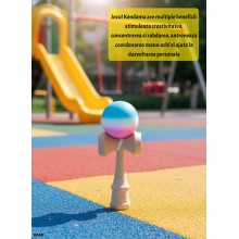 Kendama Profesionala EDAR Din lemn, Model X, Cu Bila Cauciucata Si Aderenta Rubber Grip, 18 cm, Joc de Indemanare si Coordona...