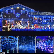 Instalatie Craciun Tip Turturi/Franjuri SIKS, 10 Metri, 300 Led-uri, Pentru Casa / Gradina, Cu 8 Jocuri De Lumini, Franjuri C...