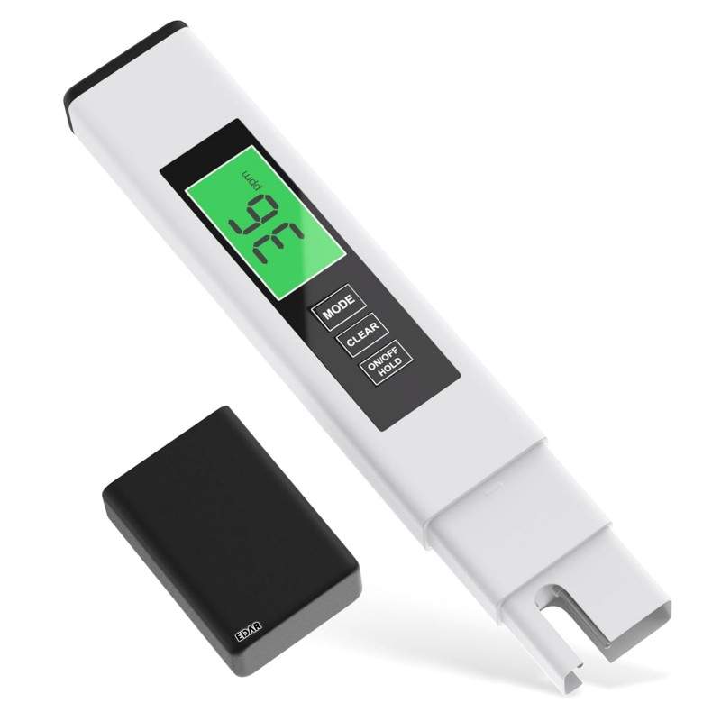 Tester Digital EDAR pentru Calitatea Apei, Display LED, Masurare TDS/EC/Temperatura, cu Termometru Integrat, Rezistent la Apa... Tester Digital EDAR pentru Calitatea Apei, Display LED, Masurare TDS/EC/Temperatura, cu Termometru Integrat, Rezistent la Apa...