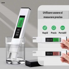 Tester Digital EDAR pentru Calitatea Apei, Display LED, Masurare TDS/EC/Temperatura, cu Termometru Integrat, Rezistent la Apa... Tester Digital EDAR pentru Calitatea Apei, Display LED, Masurare TDS/EC/Temperatura, cu Termometru Integrat, Rezistent la Apa...