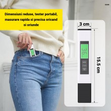 Tester Digital EDAR pentru Calitatea Apei, Display LED, Masurare TDS/EC/Temperatura, cu Termometru Integrat, Rezistent la Apa... Tester Digital EDAR pentru Calitatea Apei, Display LED, Masurare TDS/EC/Temperatura, cu Termometru Integrat, Rezistent la Apa...