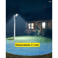 Lampa Solara Stradala LED EDAR, 182 LED-uri Puternice, Unghi Reglabil 180°, IP65, Baterie 2400 mAh, Panou Solar Integrat, Car...