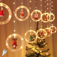 Instalatie De Craciun, 10 Inele Luminaose, Cu Figurine, Alb Cald
