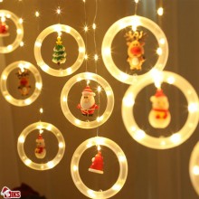 Instalatie De Craciun, 10 Inele Luminaose, Cu Figurine, Alb Cald