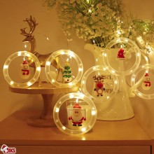 Instalatie De Craciun, 10 Inele Luminaose, Cu Figurine, Alb Cald