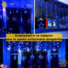 Instalatie De Craciun SIKS, Perdea Lumini LED, Stele Cazatoare, Alimentare Priza, Lungime 3 Metri, Interconectabila, 8 Progra... Instalatie De Craciun SIKS, Perdea Lumini LED, Stele Cazatoare, Alimentare Priza, Lungime 3 Metri, Interconectabila, 8 Progra...