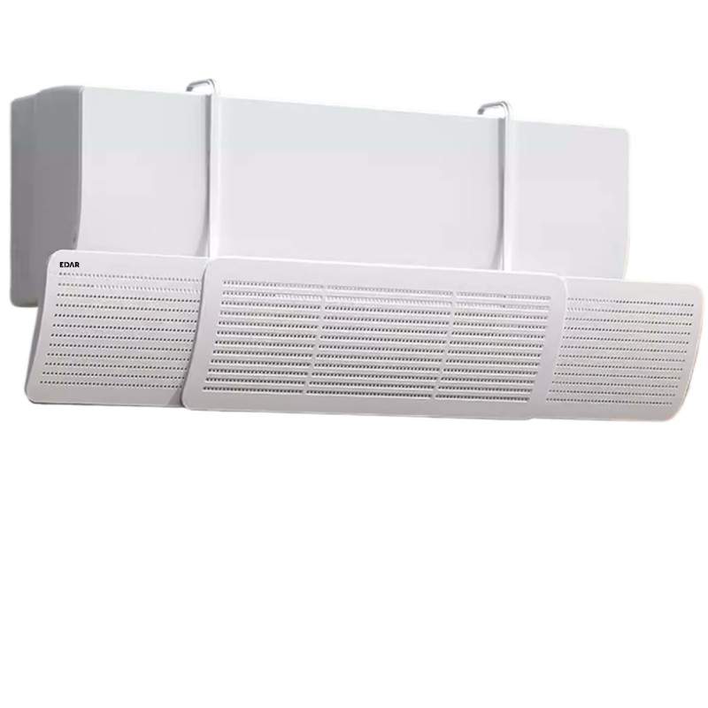 Deflector Aer Conditionat EDAR Extensibil, Universal 52-92 cm, Cu Perforatii si Pozitie Reglabila, Plastic Alb