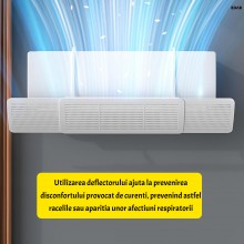 Deflector Aer Conditionat EDAR Extensibil, Universal 52-92 cm, Cu Perforatii si Pozitie Reglabila, Plastic Alb