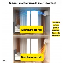 Deflector Aer Conditionat EDAR Extensibil, Universal 52-92 cm, Cu Perforatii si Pozitie Reglabila, Plastic Alb