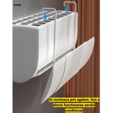 Deflector Aer Conditionat EDAR Extensibil, Universal 52-92 cm, Cu Perforatii si Pozitie Reglabila, Plastic Alb