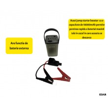 Dispozitiv Pornire Auto EDAR Starter Baterie Auto 12V, Functie de Baterie Externa si Lanterna LED/SOS, USB, Protectie Polarit... Dispozitiv Pornire Auto EDAR Starter Baterie Auto 12V, Functie de Baterie Externa si Lanterna LED/SOS, USB, Protectie Polarit...