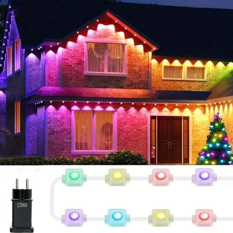 Instalatie Luminoasa Led SIKS Pentru Casa De Tip Sir Pentru Streasina / Sageac, 15 Metri, Pentru Exterior, Roofline Lighs, De... Instalatie Luminoasa Led SIKS Pentru Casa De Tip Sir Pentru Streasina / Sageac, 15 Metri, Pentru Exterior, Roofline Lighs, De...