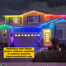 Instalatie Luminoasa Led SIKS Pentru Casa De Tip Sir Pentru Streasina / Sageac, 15 Metri, Pentru Exterior, Roofline Lighs, De... Instalatie Luminoasa Led SIKS Pentru Casa De Tip Sir Pentru Streasina / Sageac, 15 Metri, Pentru Exterior, Roofline Lighs, De...