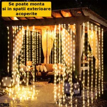 Instalatie De Craciun SIKS, 3 M X 3 M, Model Plasa USB, 8 Moduri, Perdea Alb Cald, 300 Leduri, Rezistenta La Apa, Luminozitat... Instalatie De Craciun SIKS, 3 M X 3 M, Model Plasa USB, 8 Moduri, Perdea Alb Cald, 300 Leduri, Rezistenta La Apa, Luminozitat...