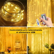 Instalatie De Craciun SIKS, 3 M X 3 M, Model Plasa USB, 8 Moduri, Perdea Alb Cald, 300 Leduri, Rezistenta La Apa, Luminozitat... Instalatie De Craciun SIKS, 3 M X 3 M, Model Plasa USB, 8 Moduri, Perdea Alb Cald, 300 Leduri, Rezistenta La Apa, Luminozitat...