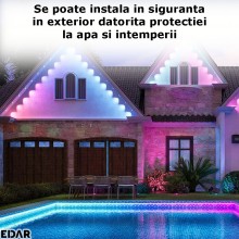 Instalatie Luminoasa De Craciun LED EDAR, Multicolora, Decorare Fatada Casa, Streasina, Lungime 15 metri, Rezistenta La Apa, ... Instalatie Luminoasa De Craciun LED EDAR, Multicolora, Decorare Fatada Casa, Streasina, Lungime 15 metri, Rezistenta La Apa, ...