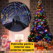 Instalatie De Craciun LED Liniara SIKS, Cu 300 De LED -uri , 20 Metri Lungime, Alimentare Priza, Fir Verde Inchis, Multicolor Instalatie De Craciun LED Liniara SIKS, Cu 300 De LED -uri , 20 Metri Lungime, Alimentare Priza, Fir Verde Inchis, Multicolor