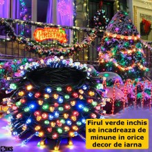 Instalatie De Craciun LED Liniara SIKS, Cu 300 De LED -uri , 20 Metri Lungime, Alimentare Priza, Fir Verde Inchis, Multicolor Instalatie De Craciun LED Liniara SIKS, Cu 300 De LED -uri , 20 Metri Lungime, Alimentare Priza, Fir Verde Inchis, Multicolor