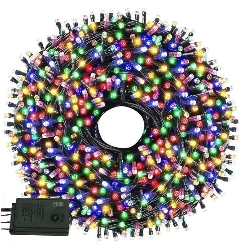 Instalatie De Craciun LED Liniara SIKS, Cu 300 De LED -uri , 20 Metri Lungime, Alimentare Priza, Fir Verde Inchis, Multicolor Instalatie De Craciun LED Liniara SIKS, Cu 300 De LED -uri , 20 Metri Lungime, Alimentare Priza, Fir Verde Inchis, Multicolor