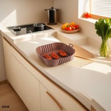 Tava Patrata Din Silicon EDAR, Universala, Pentru Air Fryer, Cuptor, Prajit, Gatit la Abur sau Copt, Reutilizabila, Maro