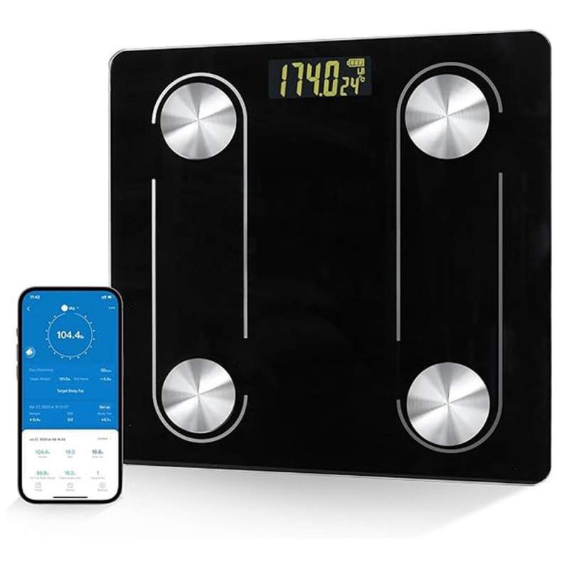 Cantar Smart Corporal EDAR, Display Digital, Aplicatie Telefon, Conexiune Bluetooth, Din Sticla Securizata, Functionare Pe Ba... Cantar Smart Corporal EDAR, Display Digital, Aplicatie Telefon, Conexiune Bluetooth, Din Sticla Securizata, Functionare Pe Ba...