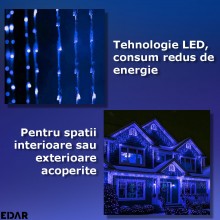 Instalatie LED De Craciun EDAR, Franjuri Luminoase 6m x 1m, 8 Functii De Iluminare, Interconectabila, Decor Casa, Foisor Si G... Instalatie LED De Craciun EDAR, Franjuri Luminoase 6m x 1m, 8 Functii De Iluminare, Interconectabila, Decor Casa, Foisor Si G...