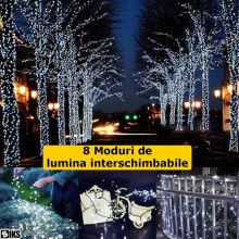 Instalatie De Craciun Liniara Solara SIKS Cu Telecomanda Pentru Exterior / Interior, 50 m, 500 LED-uri, Cu 8 Jocuri De Lumini... Instalatie De Craciun Liniara Solara SIKS Cu Telecomanda Pentru Exterior / Interior, 50 m, 500 LED-uri, Cu 8 Jocuri De Lumini...