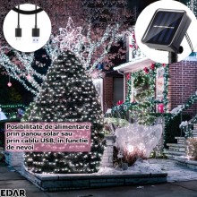 Instalatie Liniara Solara de Craciun EDAR, 50 m, 500 LED-uri Alb Rece, Telecomanda, 8 Jocuri de Lumini, Fir Verde Inchis, Pen... Instalatie Liniara Solara de Craciun EDAR, 50 m, 500 LED-uri Alb Rece, Telecomanda, 8 Jocuri de Lumini, Fir Verde Inchis, Pen...