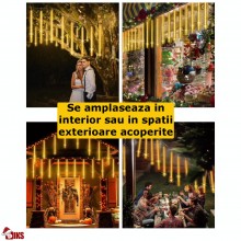 Instalatie De Craciun Tip Turturi Luminosi SIKS, Lungime Turture 50 Cm, 8 Tuburi, Alimentare Priza, Interconectabila, Pentru ...