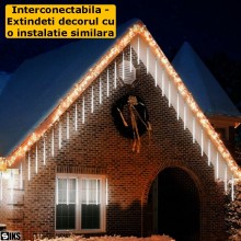 Instalatie De Craciun Tip Turturi Luminosi SIKS, Lungime Turture 50 Cm, 8 Tuburi, Alimentare Priza, Interconectabila, Pentru ...