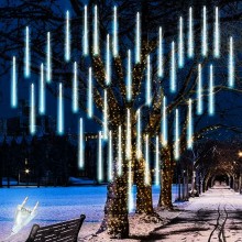 Instalatie De Craciun Led EDAR Tip Turturi Cu Efect De Lumina Curgatoare, Lungime 2 Metri, 8 Tuburi 50 Cm, Alb Rece
