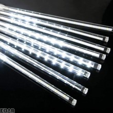 Instalatie De Craciun Led EDAR Tip Turturi Cu Efect De Lumina Curgatoare, Lungime 2 Metri, 8 Tuburi 50 Cm, Alb Rece