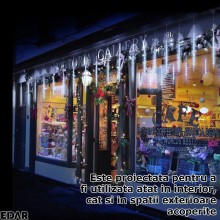 Instalatie De Craciun Led EDAR Tip Turturi Cu Efect De Lumina Curgatoare, Lungime 2 Metri, 8 Tuburi 50 Cm, Alb Rece