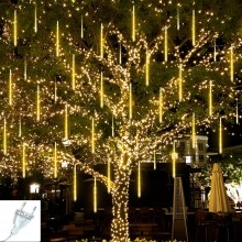 Instalatie De Craciun Led EDAR Tip Turturi Cu Efect De Lumina Curgatoare, Lungime 2 Metri, 8 Tuburi 50 Cm, Alb Cald