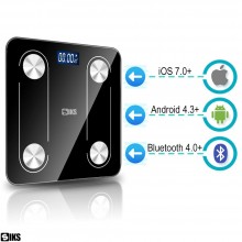 Cantar Electronic Inteligent De Baie SIKS Ecran De Sticla Securizata, Suporta Maxim 180 Kg, Electronic Cu Aplicatie Smart, Co...