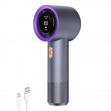 Ventilator De Mana Turbo SIKS, Portabil, Cu Ecran LCD, 200 Niveluri De Intensitate, Display Nivel Baterie, Incarcare Tip USB ...