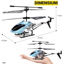 Elicopter EDAR Pentru Copii, Cu Telecomanda si LED-uri, Giroscop Integrat, Carcasa Metalica, Sistem Protectie Anti-cadere, Pe...