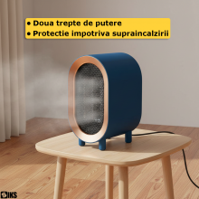 Aeroterna Aer Cald SIKS, Electrica, Mini Incalzitor, Portabil, Incalzire Rapida 1200W, Termostat Reglabil 2 Trepte, Silentios...