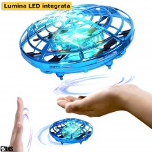 Mini Drona OZN SIKS, Model Disc Zburator Interactiv, Cu 5 Senzori Infrarosu, Lumina Led, Control Gestual, Incarcare USB, Alba... Mini Drona OZN SIKS, Model Disc Zburator Interactiv, Cu 5 Senzori Infrarosu, Lumina Led, Control Gestual, Incarcare USB, Alba...