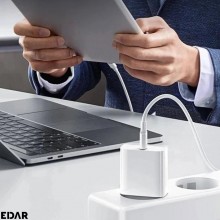 Incarcator Rapid EDAR Pentru Telefoane/Tablete, Cablu USB Tip C La Lightning, Stecher Priza, Alb