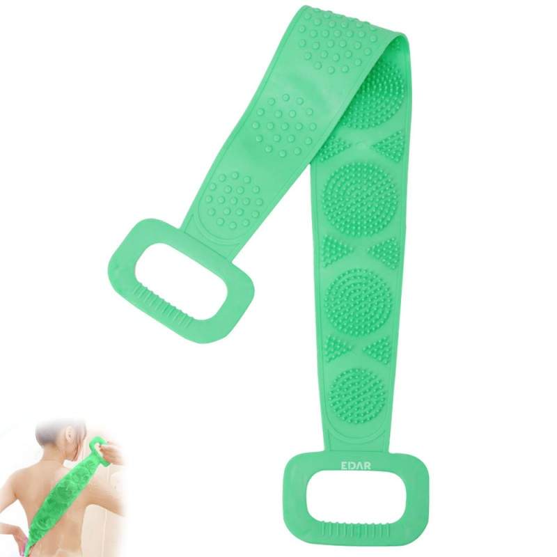 Perie Dus Tip Banda Pentru Igiena Corporala EDAR, 2 In 1, Masaj Si Exfoliere, Activeaza Crculatia Sangelui, Silicon moale, 71...