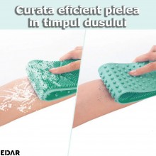 Perie Dus Tip Banda Pentru Igiena Corporala EDAR, 2 In 1, Masaj Si Exfoliere, Activeaza Crculatia Sangelui, Silicon moale, 71...