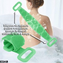 Perie Dus Tip Banda Pentru Igiena Corporala EDAR, 2 In 1, Masaj Si Exfoliere, Activeaza Crculatia Sangelui, Silicon moale, 71...