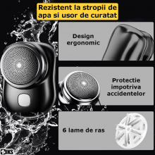 Mini Aparat De Ras Electric SIKS, Waterproof, Cu Incarcare Rapida USB, Pentru O Experienta De Ras De Inalta Performanta, 68g,...
