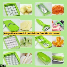 Razatoare multifunctionala SIKS® cu 11 piese pentru fructe si legume, practica