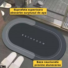 Covor de Baie Antiderapant SIKS, Model „Bathroom”, Oval, 57 x 38 cm